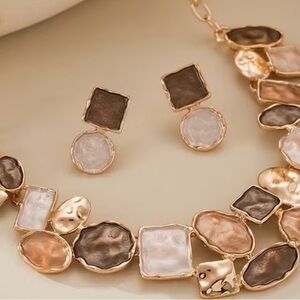 Elegant Gold and Brown Women's Jewelry Set